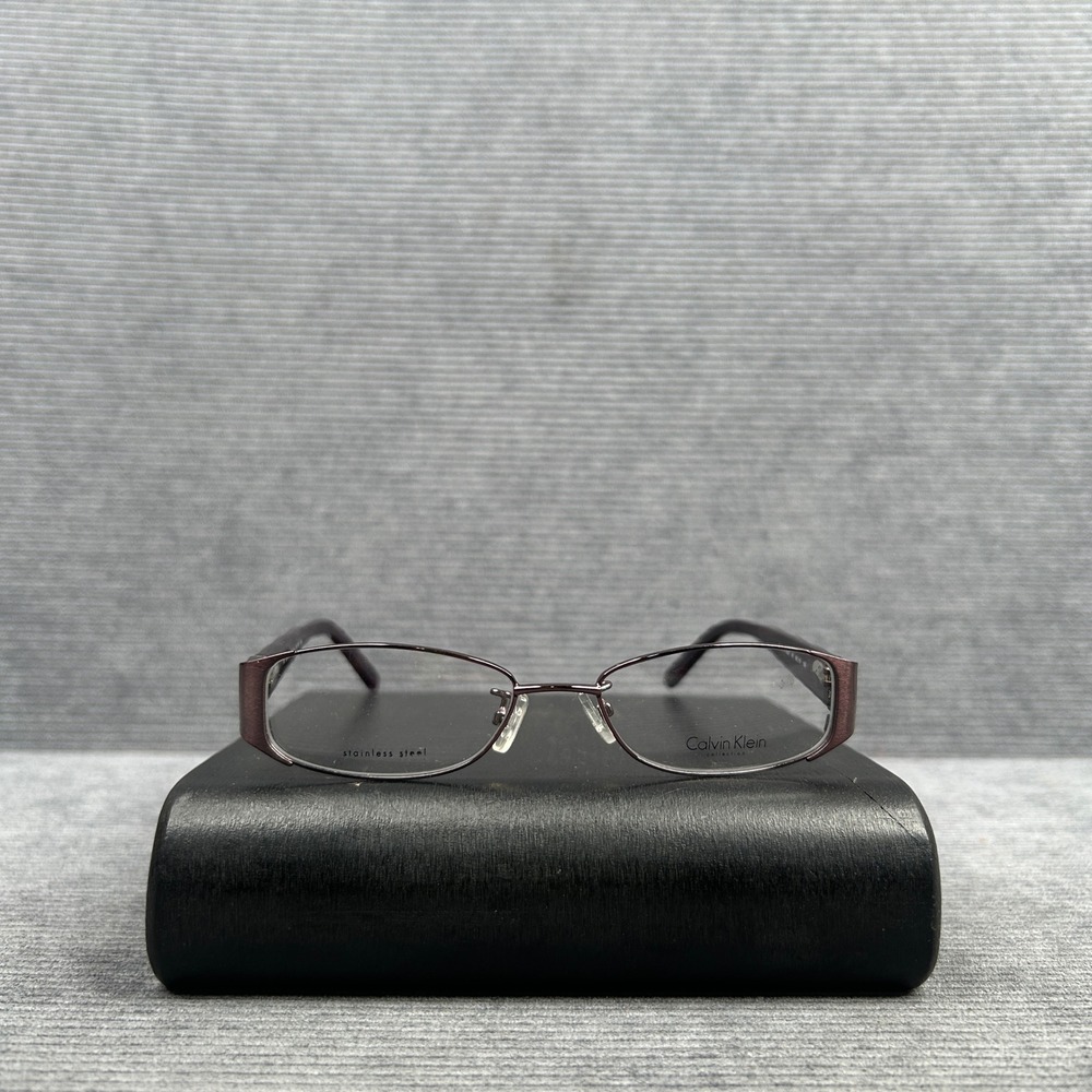 Calvin Klein Collection CK 7318 506 Plum Stainless Steel y2k Eyeglasses Italy